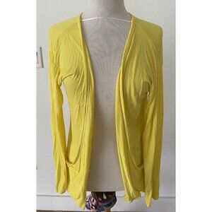 Marietta Long Sleeve Soft Open Front Cardigan Sweater Yellow Women's M